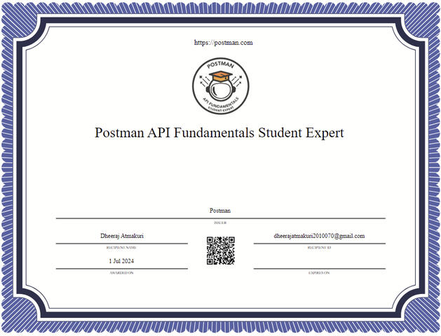 Postman API Fundamentals Student Expert